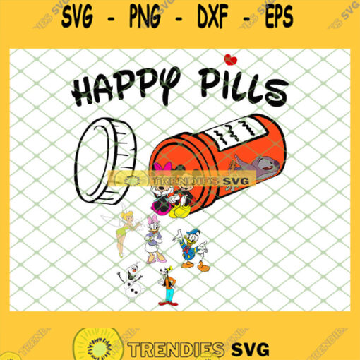Mickey Minnie And Friends Disney Happy Pills SVG PNG DXF EPS 1