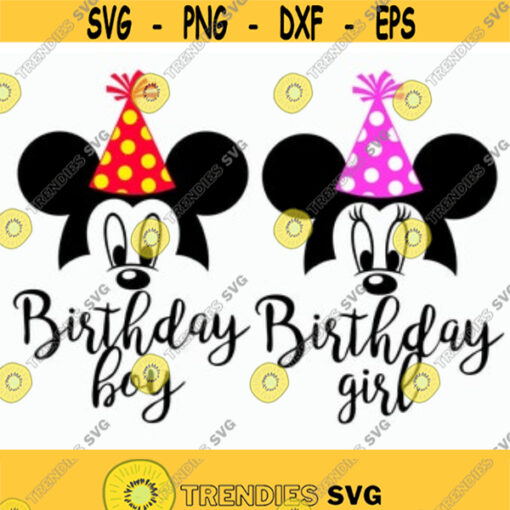 Mickey Minnie Birthday hat svg Minnie Mickey Birthday svg Birthday Hat svg Mickey Party Hat for vinyl mouse svg Cut files svg dxf pdf png