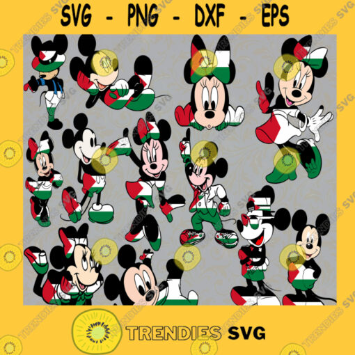 Mickey Minnie Flag Paslestine Bundle SVG Mickey Paslestine SVG Minnie Paslestine SVG Flag Paslestine SVG