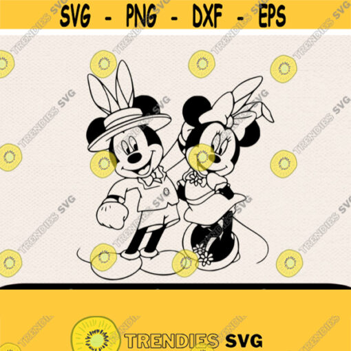 Mickey Minnie Outline Easter svg Minnie Bunny Svg Mickey Bunny Svg Cricut FileMinnie SvgMickey SvgEaster Disney SvgDisney Easter Svg Design 321