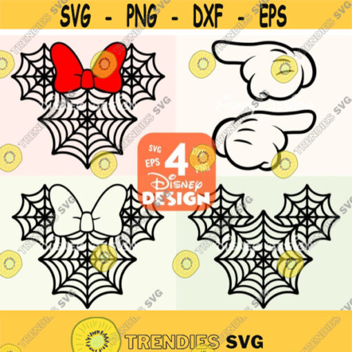 Mickey Minnie Spiderwebs SVG Disney Digital file Silhouette Studio DXF PNG Cricut Cutting Web Halloween Mickey Spider Design 224