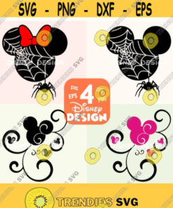 Mickey Minnie Spiderwebs SVG Disney Digital file Silhouette Studio DXF PNG Cricut Cutting Web Halloween Mickey Spider Design 265
