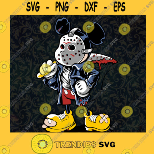 Mickey Mouse Jason Voorhees SVG Mickey Mouse Halloween SVG Jason Mask SVG Layered SVG Horror Movie Characters SVG