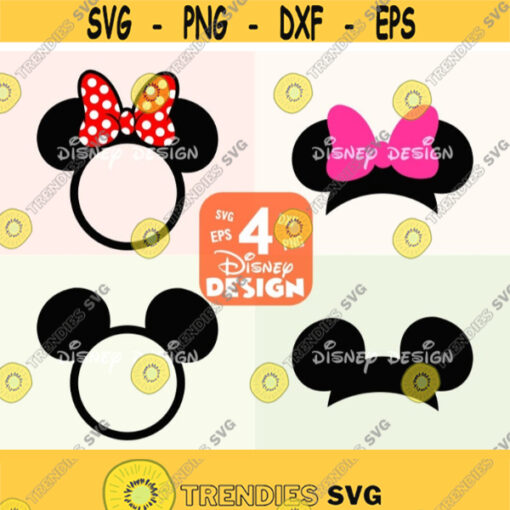 Mickey Mouse Monogram Frames SVG Collection Minnie Mouse Monogram Frames DXF Clipart Files for Silhouette Cameo or Cricut Design 321