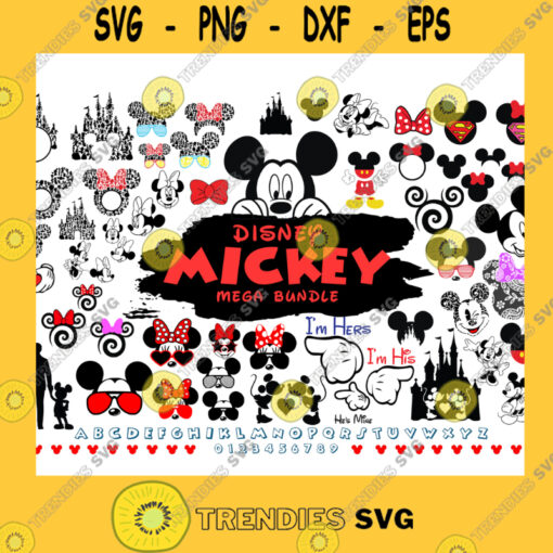 Mickey Mouse SVG Mickey SVG Minnie Mouse SVG Minnie Svg Mickey Mouse Head Svg Minnie Mouse Head Svg Disney Castle Svg File