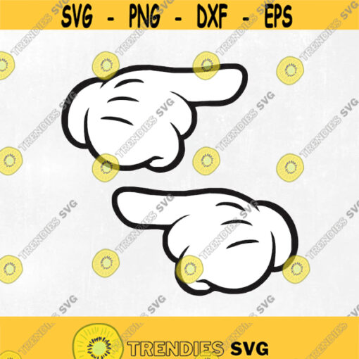 Mickey Mouse hands SVG Minnie Mouse Hands pointing SVG and PNG instant download Cricut Cut Files Silhouette Cut Files. Instant download. Design 94