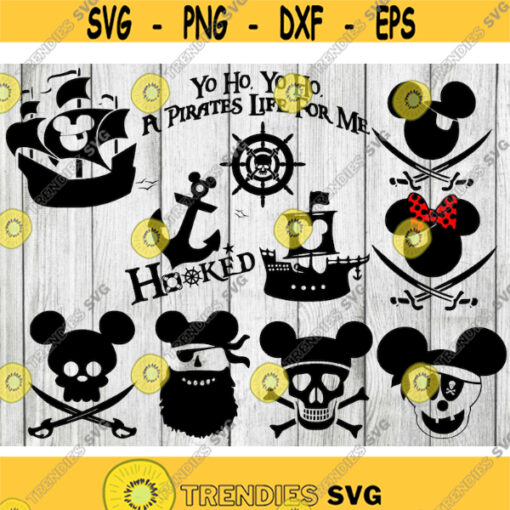 Mickey Pirate SVG Bundle Mickey pirate SVG Bundle cut file clipart svg files for silhouette files for cricut svg png eps Design 2946