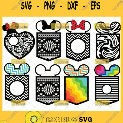 Mickey Pocket Monogram Frame Svg Bundle Zentangle Svg Pattern 1