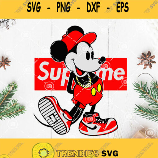 Mickey Supreme Svg Mickey Mouse Svg Disney Svg Mickey Wear Red Svg Superme Svg