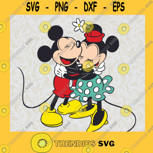 Mickey and Minnie Huging Disney SVG Digital Files Cut Files For Cricut Instant Download Vector Download Print Files