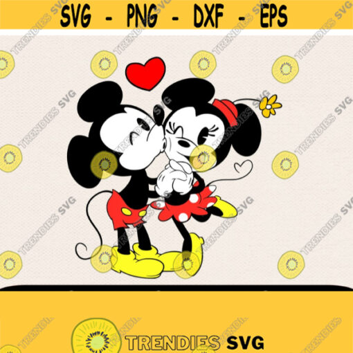 Mickey and Minnie Kiss File Kiss Svg Minnie Svg Mickey Kiss Svg Svg File Mickey Mouse Svg Cartoon Svg Old Minnie Svg Design 180