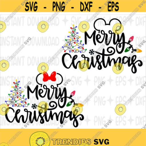 Mickey and Minnie Merry Christmas SVG Disney Merry Christmas DXF Mery Christmas SVG Svg Files Cricut Cut Files Silhouette Cut File Design 101