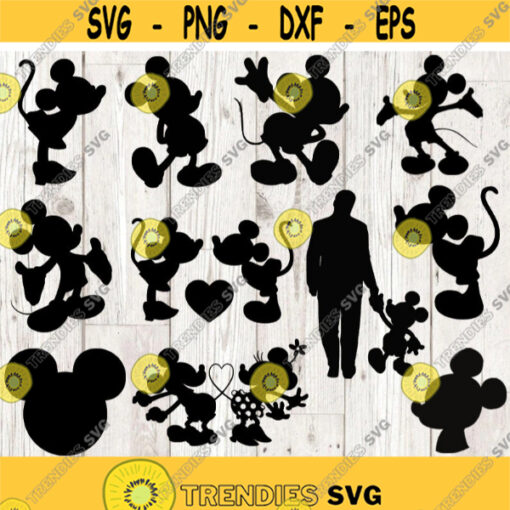Mickey and Minnie SVG Mickey Silhouette Minnie Silhouette Mickey Mouse SVG Minnie Mouse SVG Disney Couple Svg Disney Trip Svg Design 2995