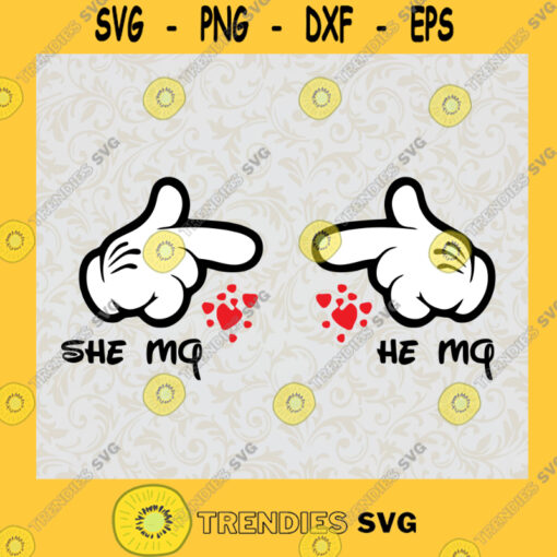 Mickey and Minnie She Mq He Mq Disney SVG Digital Files Cut Files For Cricut Instant Download Vector Download Print Files