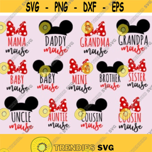 Mickey and minnie family svg mama mouse minnie mouse svg disney family svg mickey family cutting files Matching disney shirts svg Design 36