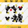 Mickey mouse minnie mouse svg love kissing heart Mickey minnie love svg t shirt transfer clipart cut files for cricut silhouette DXF Design 91