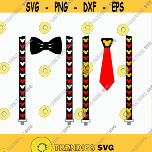 Mickey tie svg Mouse tie svg Mickey Suspenders svg Mickey butterfly svg Mickey Suspenders shirt DIY Cut files svg dxf pdf png.