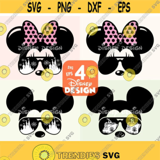 Mickey with Sunglasses SVG Minnie Mouse Castle SVG and PNG Disney shirt svg png dxf eps Minnie Mouse for Silhouette and Cricut Design 85