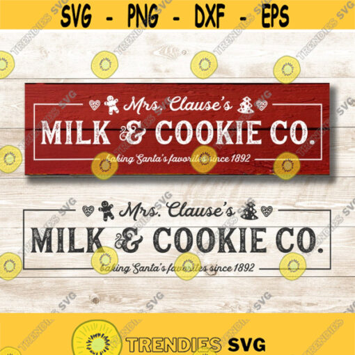Milk and Cookie svg Silhouette Cricut Cut File svg for Rustic Christmas Home Decor and Farmhouse Wall Sign printable Christmas sign svg Design 724