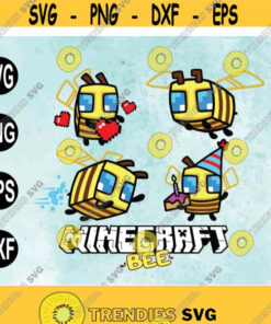 Minecraft bee svg minecraft files for cricut Minecraft stickers trending computer gamecutting filessvgpngdxf Instant Download Design 32