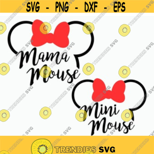 Mini bow svg Mama bow svg Mama Mouse svg Mini Mouse ears Mama Mouse ears Mama Mouse trip svg Mini Mouse trip Cut files svg dxf pdf png