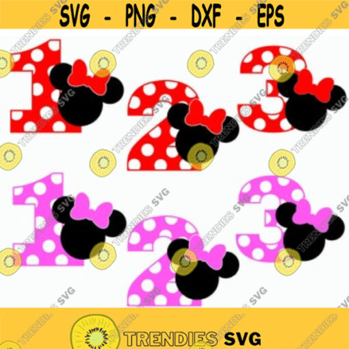 Minnie 1nd 2nd 3nd birthday svg Minnie two years svg Minnie Birthday svg Monse two Birthday svg Minnie svg Cut files svg dxf pdf png