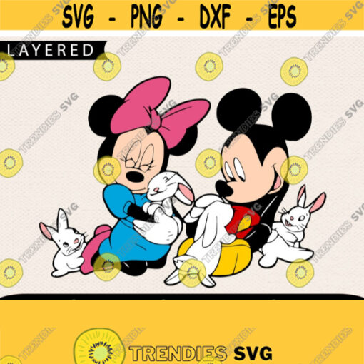 Minnie And Mickey Bunny Svg Easter Svg Bunny Svg Mickey Svg Mickey Easter Svg Cricut Files Easter Disney Svg Disney Svg Svg For Kids Design 191