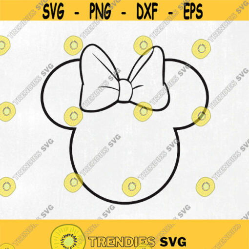 Minnie Head Outline svg Minnie svg dxf png instant download disney svg for cricut Minnie mouse svg disney svg Minnie outline svg Design 83