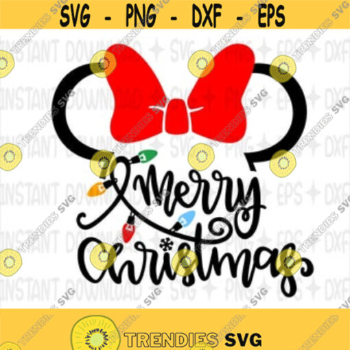 Minnie Merry Christmas SVG Merry Christmas DXF Christmas SVG Svg Files Cricut Cut Files Silhouette Cut File Design 36