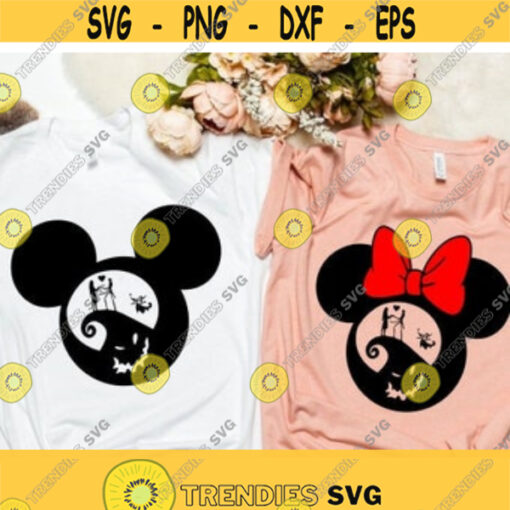 Minnie Mouse SVG Jack and Sally Skellington Mickey Minnie Swirl SVG Instant Download Mickey and Minnie Mouse for Silhouette and Cricut Design 29