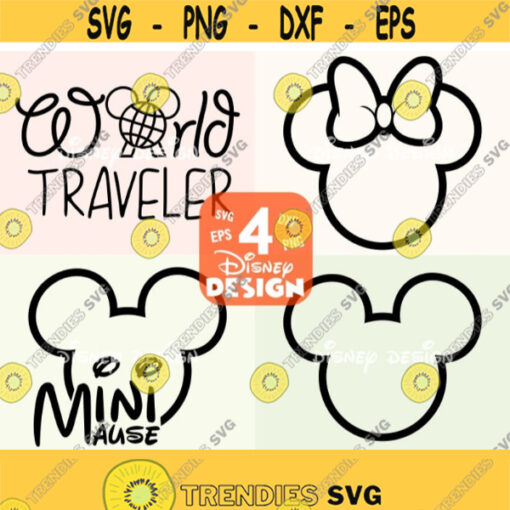 Minnie Mouse svg Mickey Mouse svg clip art outline svg in svg format epsdxf png For Silhouette Cameo Cricut vinyl Design 297