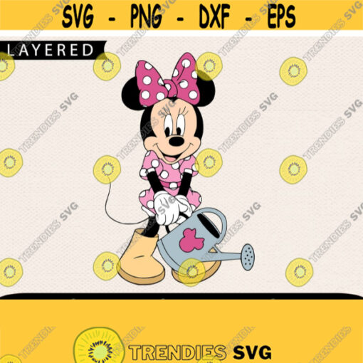 Minnie Watering Svg Spring Svg Minnie Svg Disney Spring Svg Disney Svg Svg For Girl Cricut Files Easter Svg Design 449