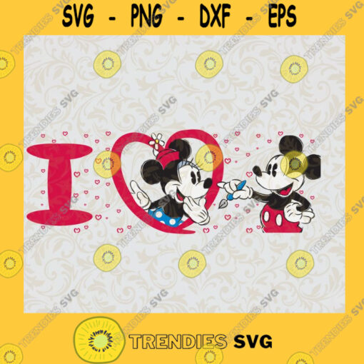 Minnie and Mickey Kiss Minnie svg Mickey svg Mickey and Minnie love Svg