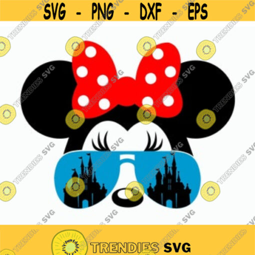 Minnie with aviator files for Cutting Machines svg pdf dxf png My First mouse trip svg Minnie with sunglasses svg Minnie aviator png