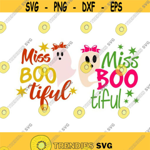 Miss Bootiful Halloween Ghost Cuttable SVG PNG DXF eps Designs Cameo File Silhouette Design 890