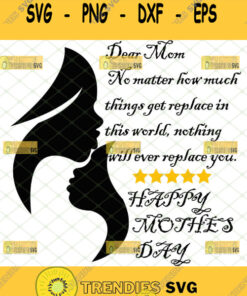 Mom And Child Forehead Kiss Silhouette Svg Womens Dear Mom Happy Mothers Day Svg 1