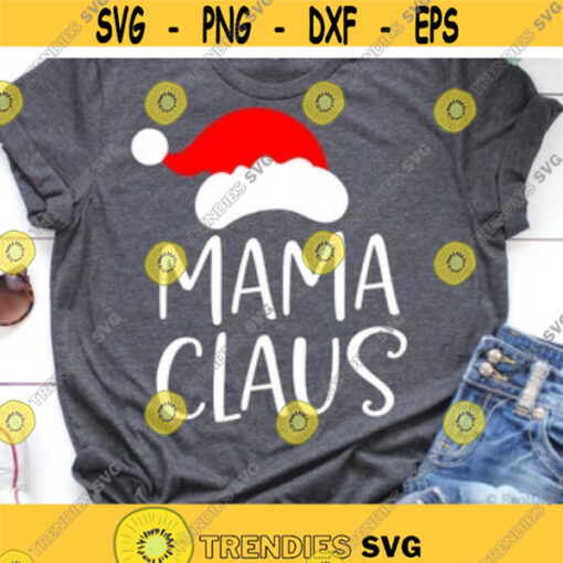 Mom Christmas Svg Mama Claus Svg Christmas Svg Santa Claus Hat Christmas Shirt Svg Buffalo Plaid Funny Svg Files for Cricut Png