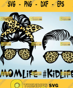 Mom Life Kid Life Svg Mom Life Skull Shirt Svg Bandana Sunglasses Leopard Print Svg 1 Svg Cut Fi