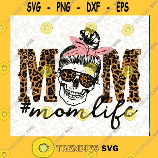 Mom Life Skull Cheetah print Retro Bandana PNG DIGITAL DOWNLOAD for sublimation or screens Cutting Files Vectore Clip Art Download Instant