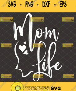 Mom Life Svg Woman Face Outline Svg Portrait With Heart Svg 1