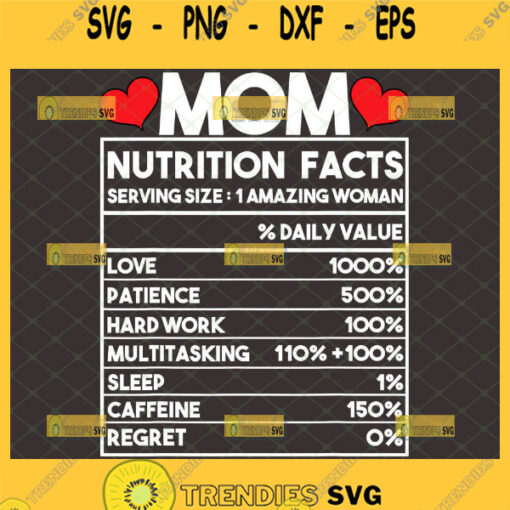 Mom Nutrition Facts Svg Women Mom Gift Coffee Mug Svg 1