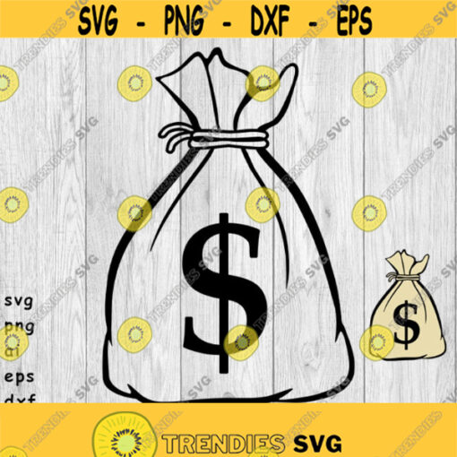 Money Bag Moneybag Bag of Money svg png ai eps dxf DIGITAL files for Cricut CNC and other cut projects Design 145