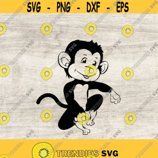Monkey Svg Animals Svg monkey clipart monkey silhouette Cricut Files Svg Png Eps and Jpg Design 53