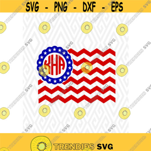 Monogram Chevron U. S. Flag Cuttable Design in SVG DXF PNG Ai Pdf Eps Design 126