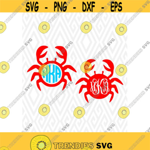 Monogram Crab Cuttable Design in SVG DXF PNG Ai Pdf Eps Design 153