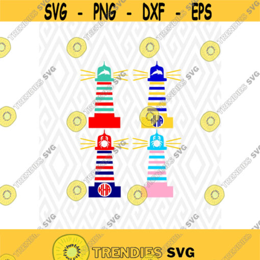 Monogram Lighhouse Cuttable Designs in SVG DXF PNG Ai Pdf Eps Design 104