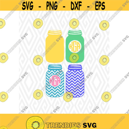 Monogram Mason Jars Cuttable Design in SVG DXF PNG Ai Pdf Eps Design 135