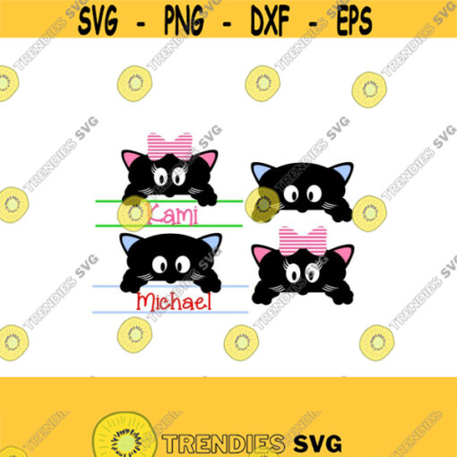 Monogram Peeping Kitty SVG EPS DXF Ps Ai and Pdf Digital Files for Electronic Cutting Machines