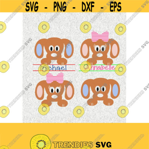 Monogram Peeping Puppy SVG DXF EPS Ps Ai and Pdf Digital Files for Electronic Cutting Machines