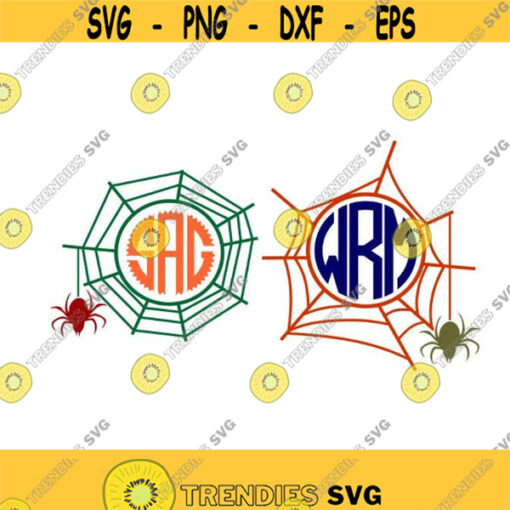 Monogram Spider Web Halloween Cuttable Design SVG PNG DXF eps Designs Cameo File Silhouette Design 1208